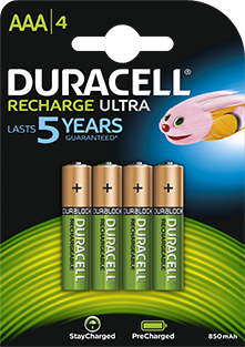 Batterijen Duracell oplaadbaar type AAA (4 stuks)