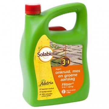 Natria Flitser 3 in 1 spray (3 Liter) tegen onkruid, groene aanslag en mos