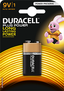 Batterij Duracell 9 volt (blokje)