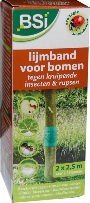 Lijmband voor bomen 2 x 2,5 meter tegen kruipende insecten en rupsen BSi
