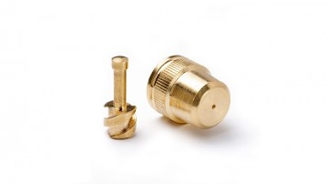 Messing sproeidop 1 mm. + wervellichaam, 1 set