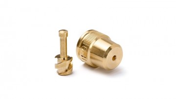 Messing sproeidop 2 mm. + wervellichaam, 1 set