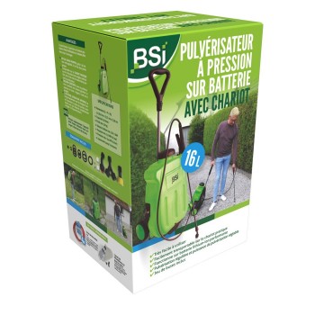 Accu Rugspuit met transportwagen 16 Liter BSi