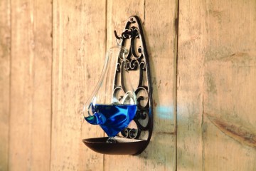 Barometer Donderglas met gietijzer houder Esschert