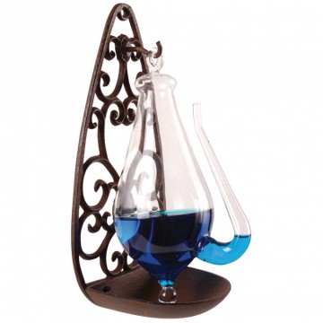 Barometer Donderglas met gietijzer houder Esschert